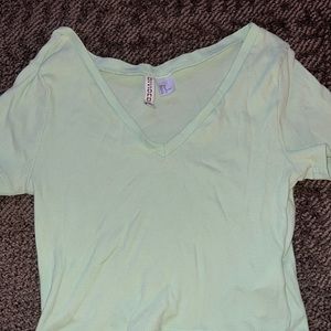 H & M Cropped V Neck Tee